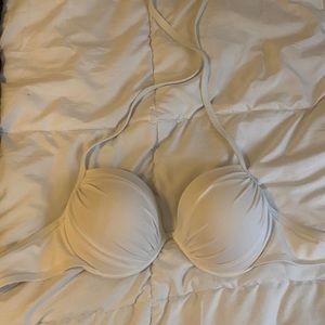 White halter bikini top